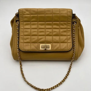 CHANEL Chocobar Accordion Lambskin Shoulder Bag