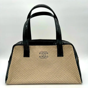 CHANEL Boston Large Cream and Black